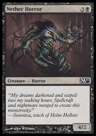 Magic the Gathering: 2011 Core Set (Base Set) card 108 Nether Horror