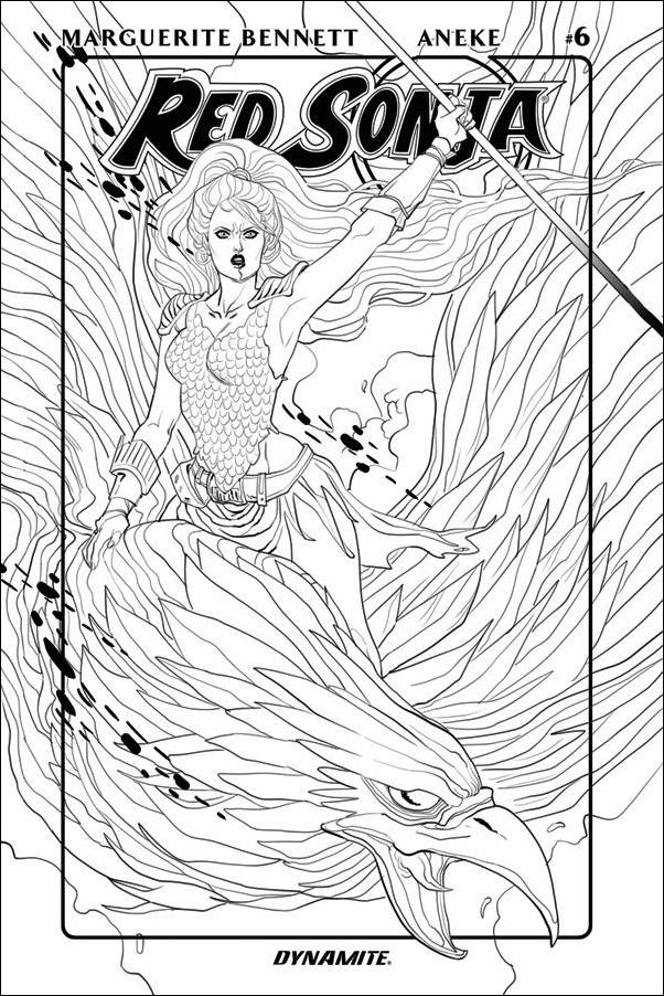 Red Sonja (2016/01) issue 6-B 1:10 Blank & White Cover