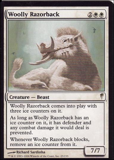 Magic the Gathering: Coldsnap (Base Set) card 25 Woolly Razorback