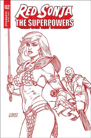 Red Sonja: The Superpowers issue 2-ZA Joseph Michael Linsner Red Line Art Cover