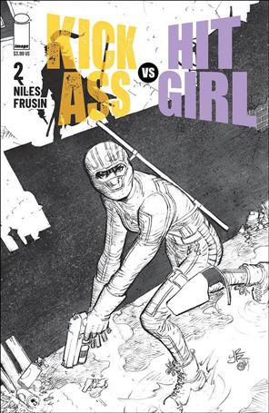 Kick-Ass vs Hit-Girl issue 2-B John Romita Jr. Black & White Cover