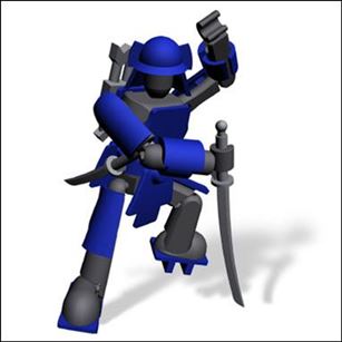 Stikfas figure 4-B Alpha Male Samurai (Blue)