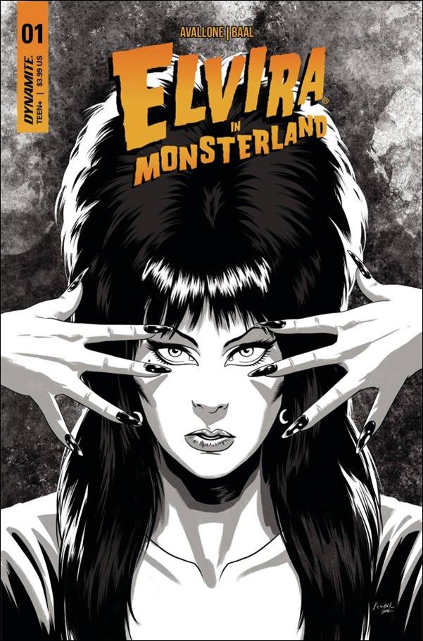 Elvira in Monsterland issue 1-F Kewber Baal 1:10 B&W Cover