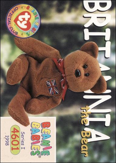 Beanie Babies Series 1 (Base Set) card 56 Britannia the Bear