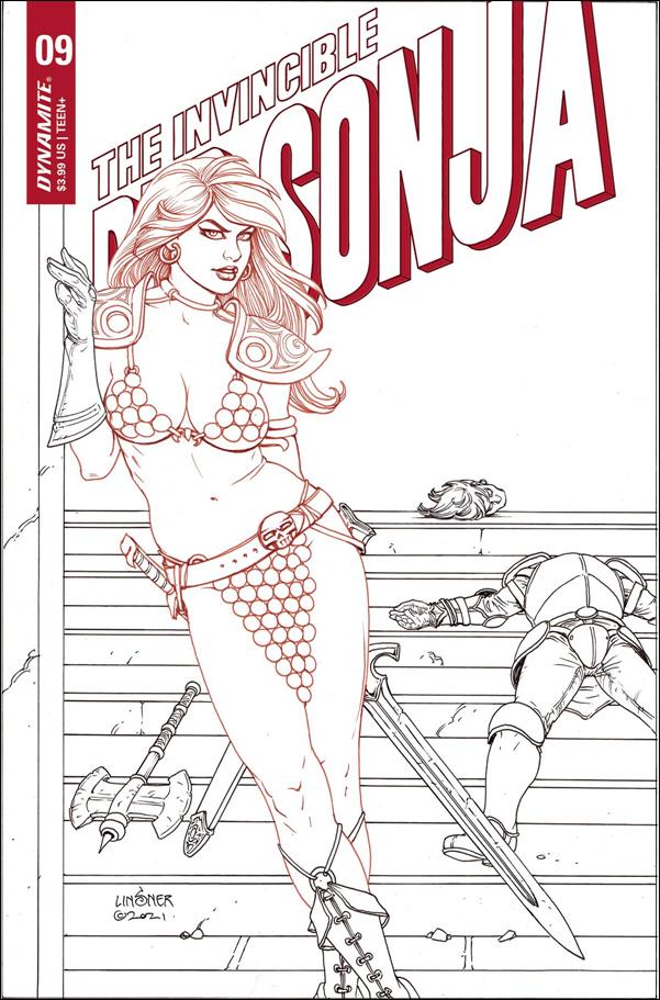 Invincible Red Sonja issue 9-R Joseph Michael Linsner 1:25 Black & White Cover
