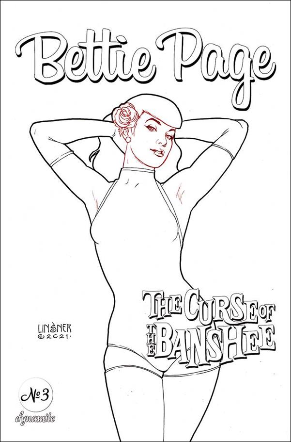Bettie Page: The Curse of the Banshee issue 3-N Joseph Michael Linsner 1:20 Line Art Cover
