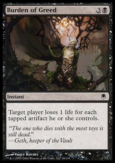 Magic the Gathering: Darksteel (Base Set) card 38 Burden of Greed