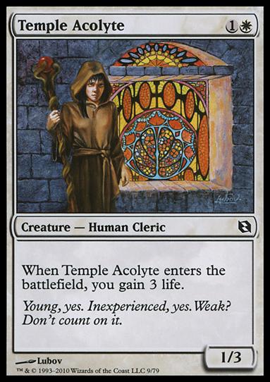 Magic the Gathering: Duel Decks: Elspeth vs. Tezzeret (Base Set) card 9 Temple Acolyte
