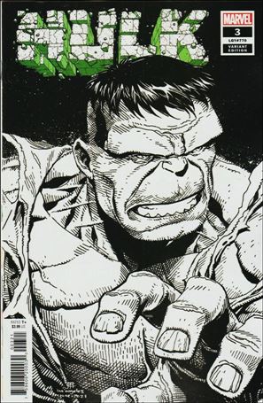 Hulk (2022) issue 3-C Jim Cheung Black & White Headshot Cover