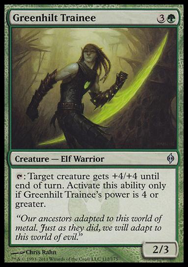 Magic the Gathering: New Phyrexia card 112 Greenhilt Trainee