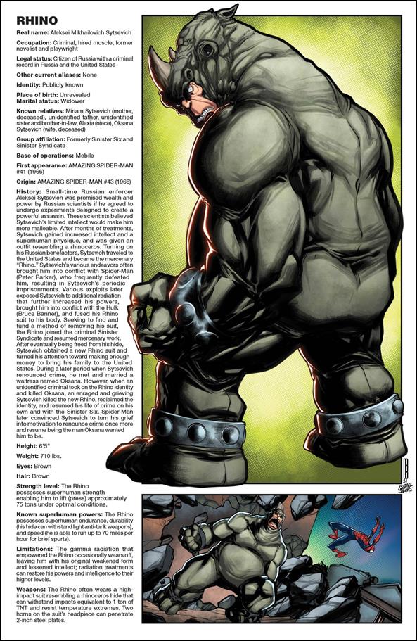 Sinister War issue 2-D Mark Bagley Marvel Handbook Cover