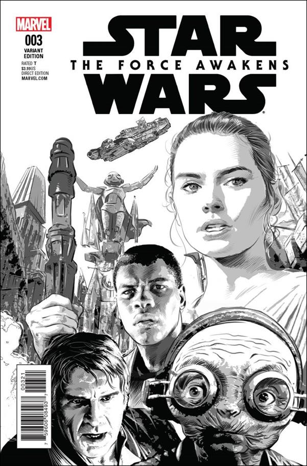 Star Wars: The Force Awakens Adaptation issue 3-B Mike Deodato Jr. Black & White Cover