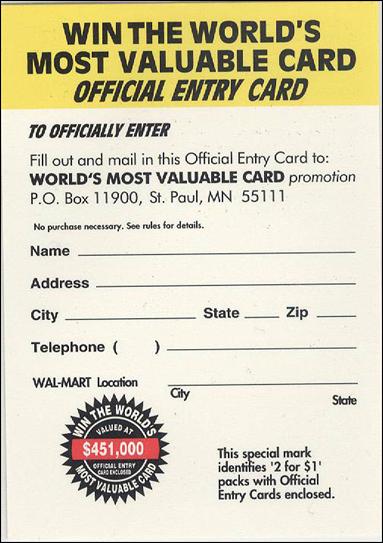 1996 Fleer X-Men Wal-Mart card 7 Pack Insert