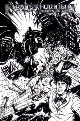 Transformers: Evolutions issue 4-C 1:10 Black and White Cover