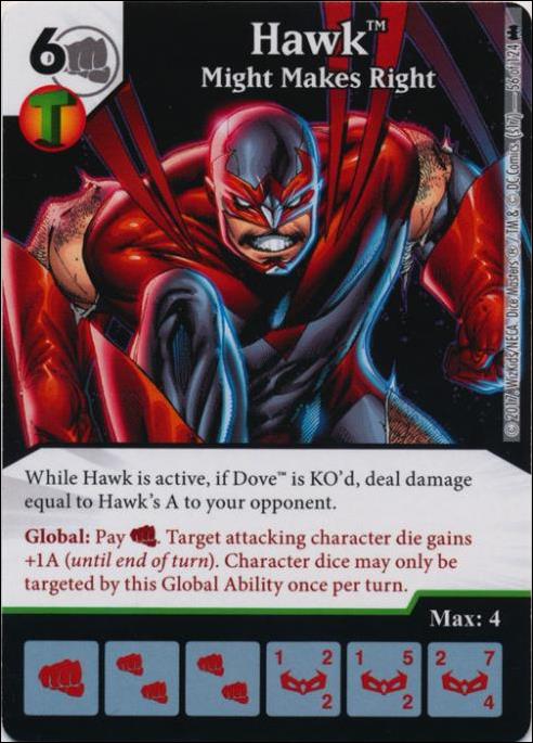 DC Comics Dice Masters Batman card 56 Hawk: Might Makes Right