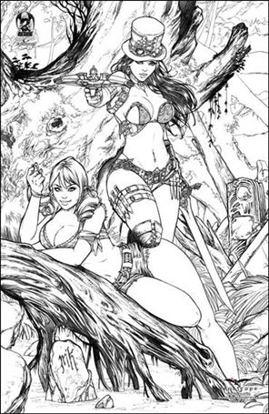 Grimm Fairy Tales Presents Wonderland: Down the Rabbit Hole issue 5-E Mike Krome Black Diamond Sketch Cover 1/100