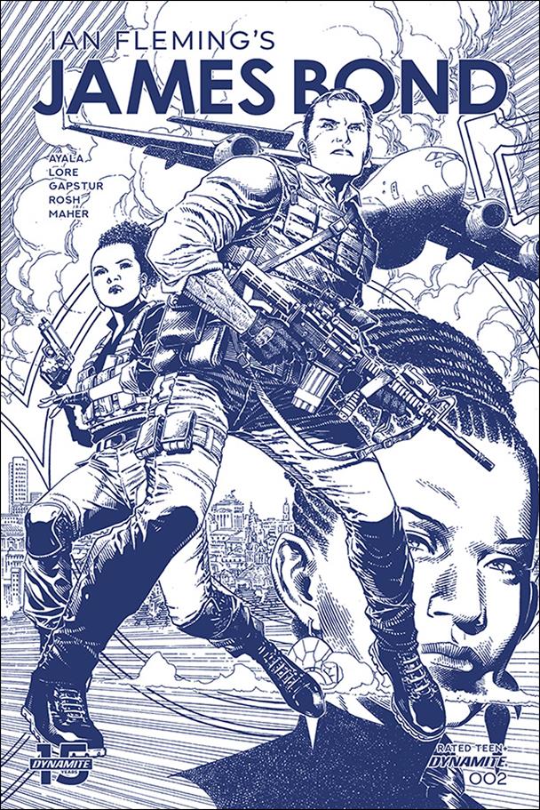 James Bond (2019) issue 2-C Jim Cheung 1:11 Blue Tint Dressed Cover