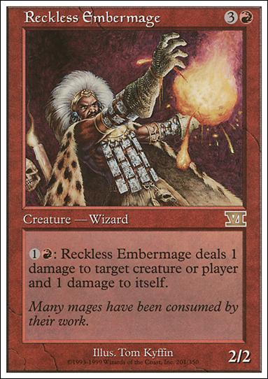Magic the Gathering: 6th Edition (Base Set) card 201 Reckless Embermage