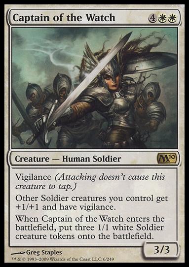 Magic the Gathering: 2010 Core Set (Base Set) card 6 Captain of the Watch