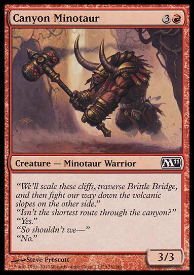 Magic the Gathering: 2011 Core Set (Base Set) card 126 Canyon Minotaur