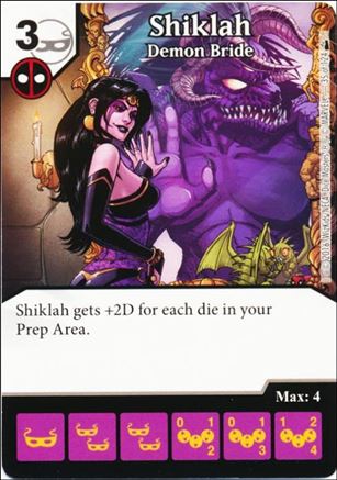 Marvel Dice Masters Deadpool card 35 Shiklah: Demon Bride