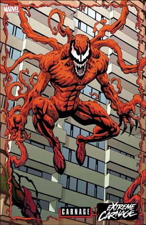 Extreme Carnage Alpha issue 1-B Jeff Johnson Carnage Connecting Trading Card Cover