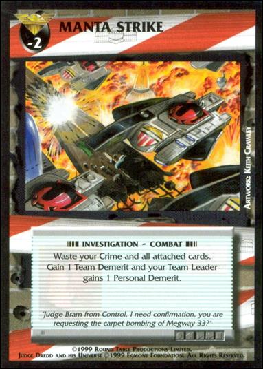 Dredd: The Card Game card 92 Manta Strike