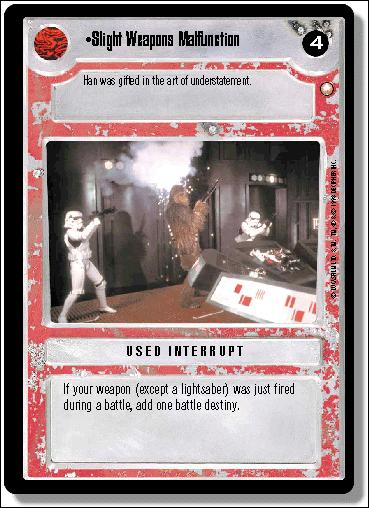 Star Wars: Special Edition Limited (Base Set) card 263 Slight Weapons Malfunction