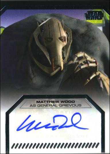 Star Wars Galactic Files (Autograph Subset) card nn12 Matthew Wood as General Grievous 1/500 (1:605 Pks)