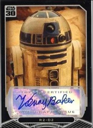 Star Wars 30th Anniversary (Autograph Subset) card nn16 Kenny Baker - R2-D2 1/1000 (1:492 packs)