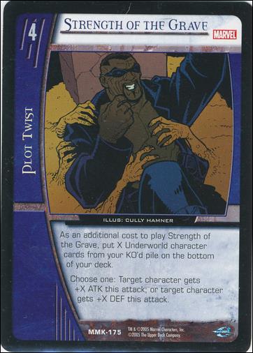 Marvel Knights: VS System (Base Set) card MMK-175 Strength of the Grave