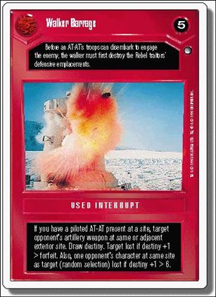 Star Wars: Hoth Revised (Base Set) card 55 Walker Barrage