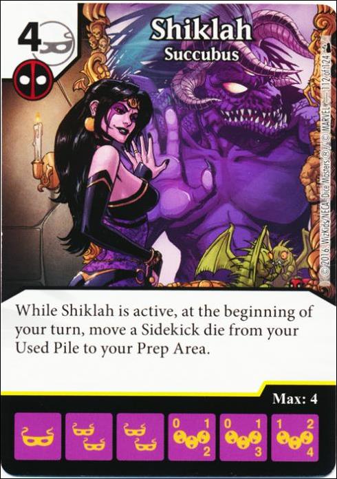 Marvel Dice Masters Deadpool card 112 Shiklah: Succubus 