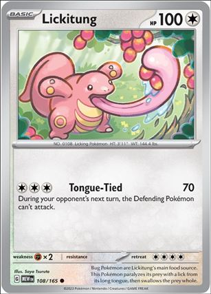 Pokemon: Scarlet & Violet - 151 (Base Set) card 108/165 Lickitung