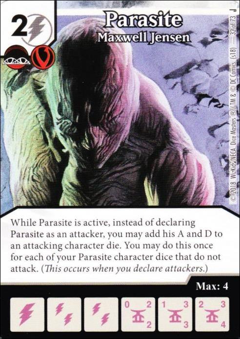 DC Comics Dice Masters Justice card 32 Parasite: Maxwell Jensen