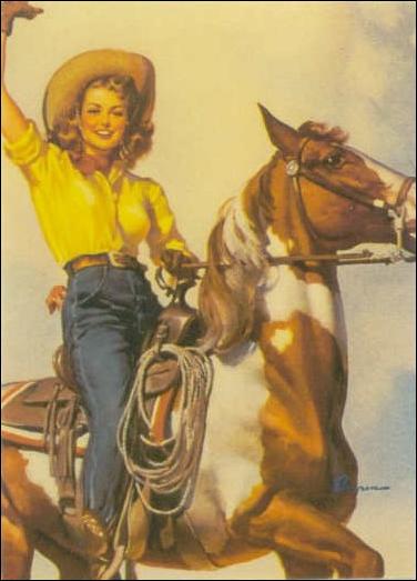 Elvgren's Calendar Pinups 2 (Base Set) card 6 Back in the Saddle
