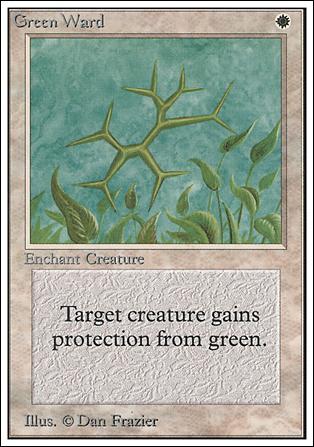 Magic the Gathering: Unlimited (Base Set) card 21 Green Ward