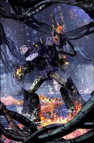 Transformers (2019) issue 4-F John Gallagher Battle Damage Virgin Variant 1/300