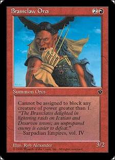 Magic the Gathering: Fallen Empires (Base Set) card 49-D Brassclaw Orcs