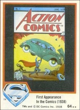Superman (Movie) Series 1 (Base Set) card 64 First Appearance in the Comics (1938)