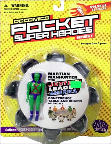 DC Comics Pocket Super Heroes (Deluxe Set) figure 1 Martian Manhunter w/JLA Conference Table & Chairs
