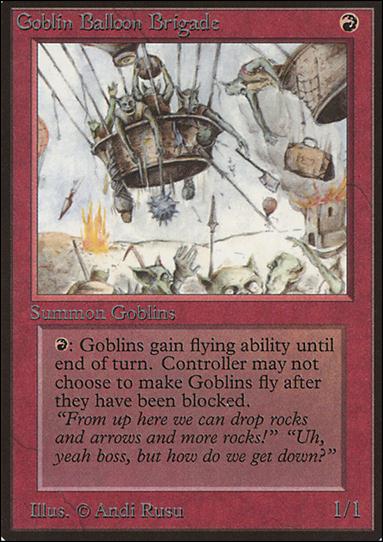Magic the Gathering: Limited Edition Beta (Base Set) card 154 Goblin Balloon Brigade