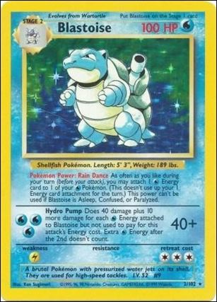 Pokemon (Base Set) card 2/102-C Blastoise (Holo) Unlimited