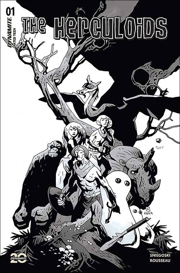 Herculoids (2025) issue 1-ZE Mike Mignola B&W 1:20 Cardstock Cover
