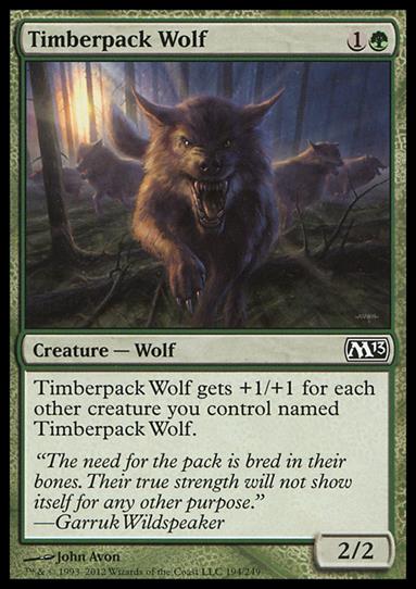 Magic the Gathering: 2013 Core Set (Base Set) card 194 Timberpack Wolf