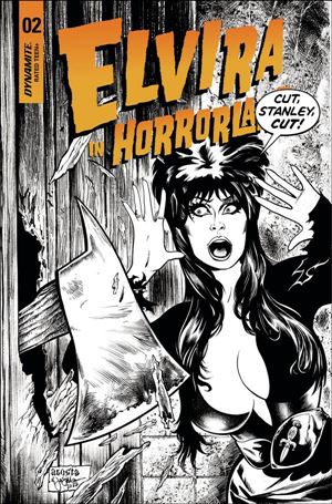 Elvira in Horrorland issue 2-E Dave Acosta 1:10 Black & White Cover