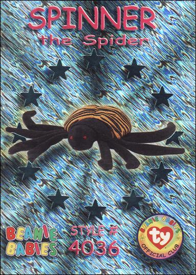 Beanie Babies Series 3 (Wild Subset) card 49 Spinner the Spider Teal Stars