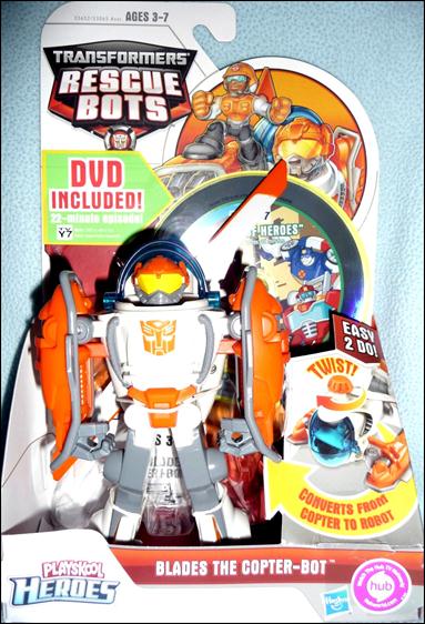 Transformers Rescue Bots (Transforming) figure 4-B Blades the Copter-Bot with DVD
