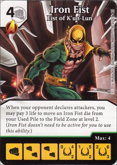 Marvel Dice Masters Civil War card 80 Iron Fist: Fist of K'un-Lun