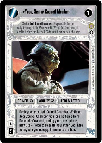 Star Wars: Coruscant Limited (Base Set) card 107 Yoda, Senior Council Member (Alt. Image)